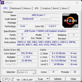 CPU-Z, página principal