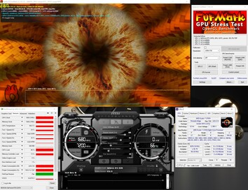 Información del sistema durante una prueba de esfuerzo FurMark PT 100%.