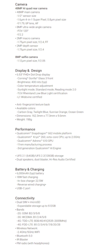 Xiaomi Redmi 9T - Especificaciones. (Fuente de la imagen: Xiaomi)