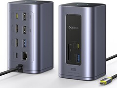 El Baseus Nomos NU1 Air Spacemate tiene cuatro puertos en la parte delantera y ocho en la trasera. (Fuente de la imagen: Baseus/Amazon)