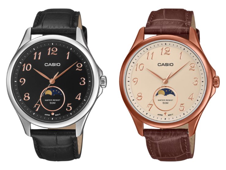 Los relojes Casio Standard MTP-M110L-1AV (izquierda) y MTP-M110RL-5AV (derecha). (Fuente de la imagen: Casio, editado)