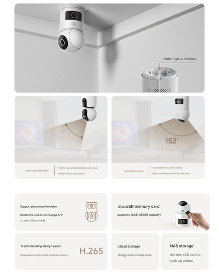 Diseño y características de la Smart Camera 4 Dual Camera Edition (Fuente de la imagen: Xiaomi - traducción automática)