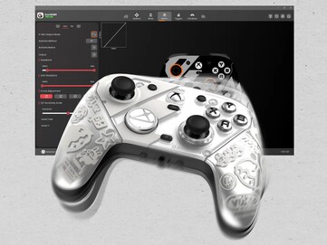 La GameSir G7 Pro Zenless edición Zone Zero con una placa frontal blanca temática de New Eridu. (Fuente de la imagen: GameSir)