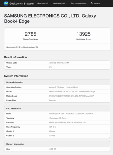 (Fuente de la imagen: Geekbench)