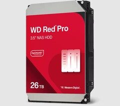 El disco duro Red Pro NAS de 26 TB es una de las unidades CMR de mayor capacidad disponibles en la actualidad. (Fuente de la imagen: Western Digital)