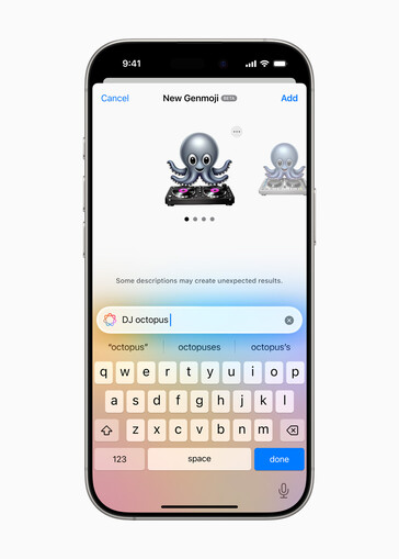 interfaz Genmoji de iOS con un emoji