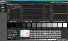 Escala de grises después de la calibración (contra AdobeRGB)