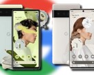 Los Google Pixel 6 y Pixel 6 Pro se ofrecerán en tres colores diferentes. (Fuente de la imagen: Google/@thisistechtoday - editado)