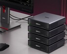 Se pueden agrupar hasta cuatro mini PC Lenovo ThinkCentre X Ultra para formar un potente servidor de IA.