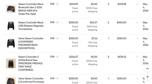 Se muestran los precios del Steam Controller en eBay