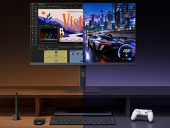 El Redmi A27U 2027 tiene un precio inicial de unos 253 dólares. En la imagen: una fotografía promocional que muestra la función de modo dual del monitor.