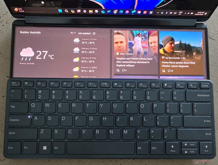 Las utilidades de la interfaz de usuario del Yoga Book también son interesantes. (Imagen: Notebookcheck)