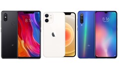 Mientras que el iPhone 12 Mini es &quot;mini&quot;, el Xiaomi Mi 8 SE y 9 SE son más &quot;de bolsillo&quot;. (Fuente de la imagen: Xiaomi/Apple - editado)