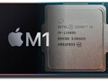 El chip Apple M1 está alcanzando al Intel Core i9-11900K en la tabla de rendimiento de un solo hilo de PassMark. (Fuente de la imagen: Apple/Intel - editado)