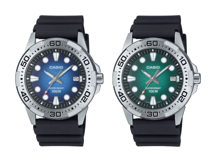 De izquierda a derecha: los relojes Casio Marine Sports MTD-140-2AV y MTD-140-3AV. (Fuente de la imagen: Casio, editado)