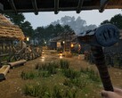 Una imagen que muestra una aldea en Sengoku Dynasty, ahora con un 52% de descuento en Steam.