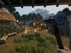 Una imagen que muestra una aldea en Sengoku Dynasty, ahora con un 52% de descuento en Steam.