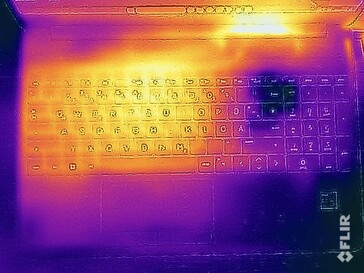 Temperaturas de la superficie de la prueba de tensión (arriba)