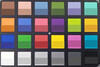 ColorChecker colores. Color de referencia en la mitad inferior de cada cuadrado