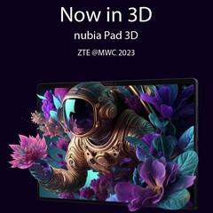 El Nubia Pad 3D es uno de los muchos dispositivos que ZTE anunciará durante el MWC 2023. (Fuente de la imagen: ZTE)