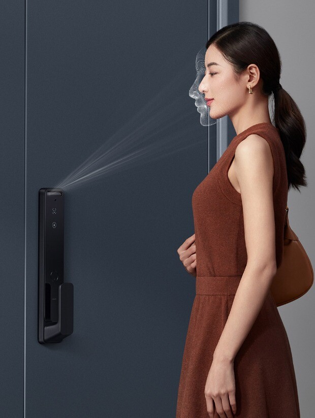 La cerradura de puerta inteligente con reconocimiento facial de Xiaomi utiliza tecnología de luz estructurada 3D. (Fuente de la imagen: Xiaomi)