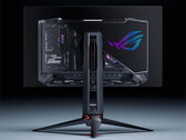 El último monitor para juegos de 27 pulgadas de Asus adopta su llamativo lenguaje de diseño semitransparente. (Fuente de la imagen: Asus)