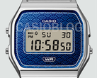 Un primer plano de la esfera del reloj Casio A159WEV con la marca de agua de Casioblog.