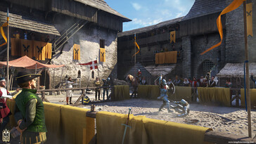 Una imagen del juego Kingdom Come: Deliverance que muestra una batalla entre caballeros. (Fuente de la imagen: Steam)
