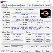 Lenovo IdeaPad Flex 5 CPU-Z: Ficha de la CPU