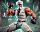 La idea del Coronel Sanders como luchador jugable fue rechazada por KFC, así como por los propios jefes del director de la serie. (Fuente de la imagen: Dall-E 3)