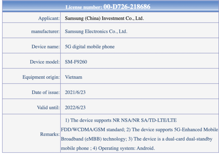 Las últimas certificaciones del Galaxy Z Fold3 arrojan algunos detalles más sobre el buque insignia plegable. (Fuente: Digital Chat Station vía Weibo, GizmoChina)