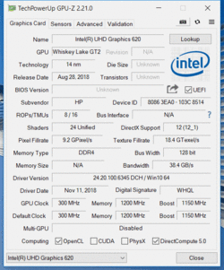 GPU-Z UHD Graphics 620