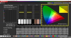 CalMAN ColorChecker (perfil sRGB, espacio de color de destino sRGB)