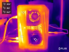 Asus ROG NUC 15 durante la prueba de estrés (lado izquierdo)