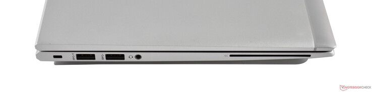 Izquierda: cerradura Kensington, 2x USB-A 3.0, 3.5 mm, tarjeta inteligente
