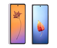 Una comparación del Galaxy Z Fold3 y el Galaxy Z Fold4. (Fuente de la imagen: @UniverseIce)