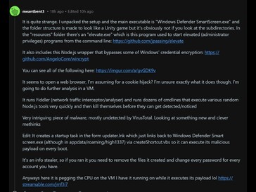 Investigación en Reddit de la demo de Steam infectada (Fuente de la imagen: captura de pantalla, PC Gaming subreddit)