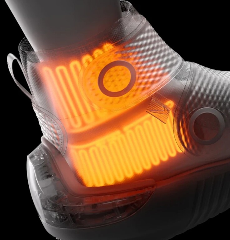 La Hyperboot utiliza vejigas de aire dobles y elementos calefactores para que los deportistas se recuperen más rápidamente. (Fuente de la imagen: Hyperice)