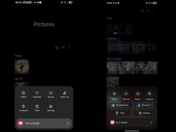 Izquierda: aplicación Galería en One UI 7. Derecha: Aplicación Galería en One UI 8 (editada). (Fuente de la imagen: Smartprix)