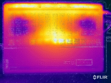Temperaturas de la superficie de la prueba de tensión (abajo)