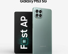 O Galaxy M53 5G será encomendável em três cores, eventualmente. (Fonte da imagem: Samsung)