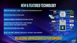 Características de la CPU de sobremesa Intel Core 9ª generación (Fuente: Intel)