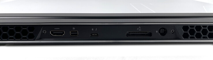 Parte trasera: HDMI 2.1, Mini DisplayPort 1.4, USB-C 3.1 Gen. 2 con Thunderbolt 3, puerto Alienware Graphics Amplifier, fuente de alimentación