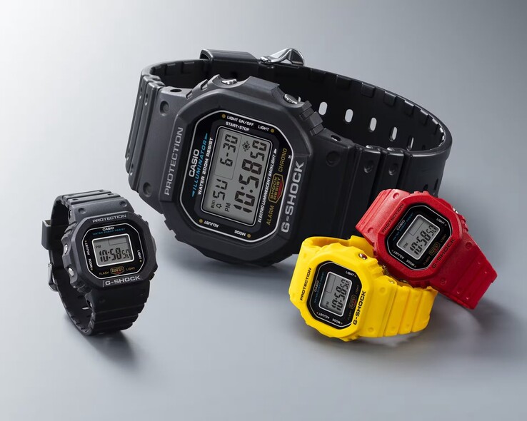 El reloj Casio G-Shock DWN5600 Nano Ring se presenta en tres colores icónicos de G-Shock: rojo (DWN5600-4), amarillo (DWN5600-9) y negro (DWN5600-1) (Fuente de la imagen: Casio)