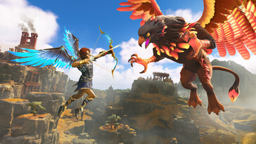 Una imagen que muestra una criatura mitológica en Immortals Fenyx Rising.