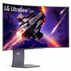 El UltraGear OLED 45GS95QE tiene un acabado curvo 800R. (Fuente de la imagen: LG)