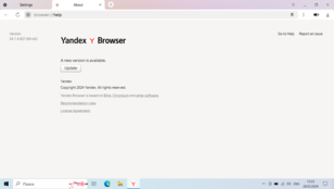 Windows 10: Yandex 24.1.4.827, con una actualización a la versión 24.1.5.736 a un solo clic (Fuente de la imagen: Captura de pantalla)