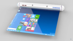 Render de un dispositivo enrollable de Samsung. (Fuente: LetsGoDigital)