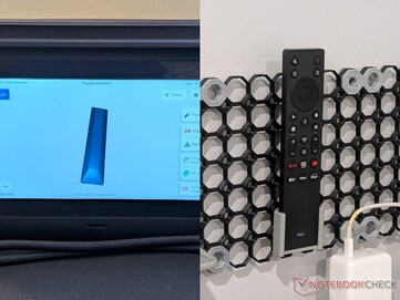 Mando a distancia de TCL escaneado y soporte impreso en 3D.