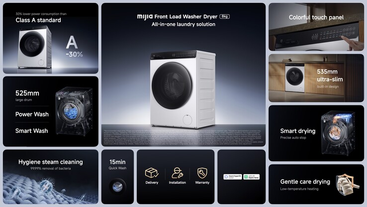 La máquina combinada de 8KG tiene una integración total con la aplicación Xiaomi Home para la monitorización remota, programas personalizados